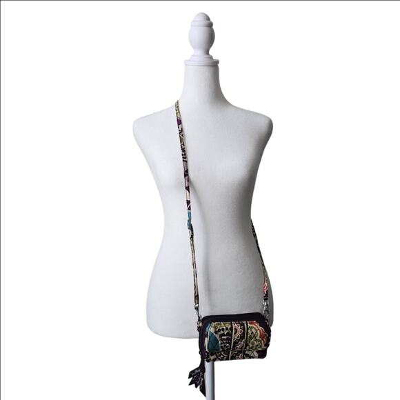 Vera Bradley Plum Crazy Wallet with Crossbody Strap - Picture 1 of 11